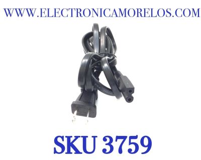 CABLE DE CORRIENTE ORIGINAL / “NUEVO“/ BIFASICO / TIPO 8 REDONDO-CUADRADO / ENCHUFE TIPO A Ó TIPO AMERICANO / 100 – 127 V / 2 CLAVIJAS / COMPATIBLE CON DIFERENTES DISPOSITIVOS        